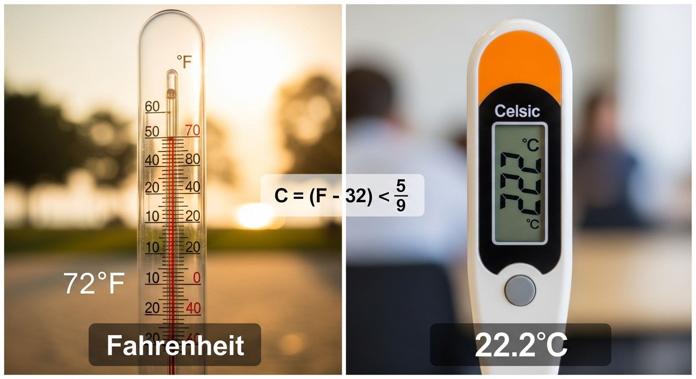 Fahrenheit 72 to Celsius:
