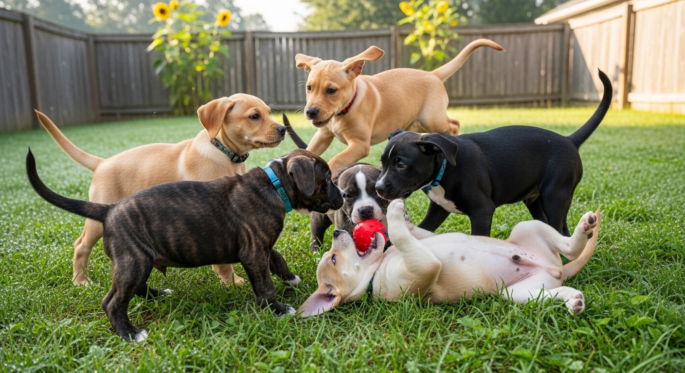 Labrador Mix with Pitbull Puppies